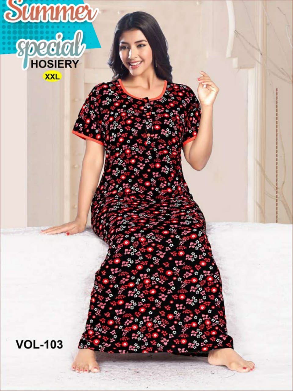 Summer Special 103 Casual Daily Wear Hosiery Cotton Wholesale Night Collection